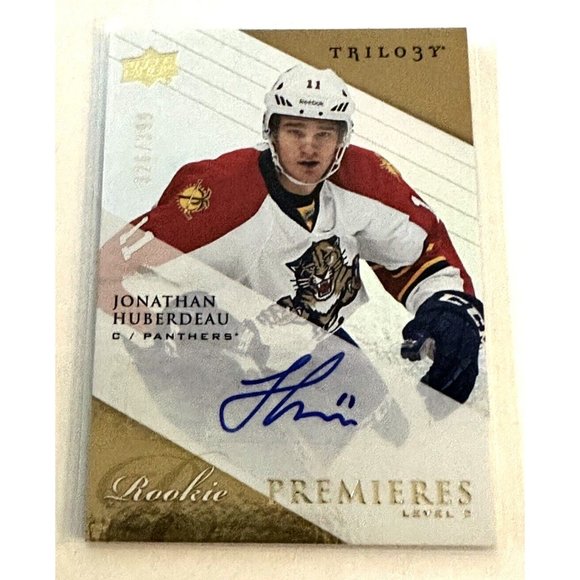 2013 Upper Deck Trilogy Premieres Level 2 JONATHAN HUBERDEAU Rookie Auto RC /399